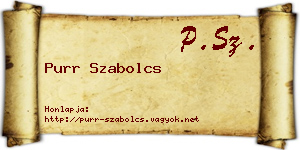 Purr Szabolcs névjegykártya